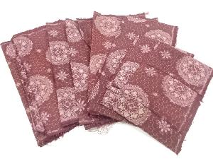 アンティーク　華紋織出し本場村山泥大島紬着物洗い張り